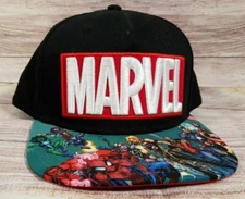 Marvel Comics Superhero Snapback Cap Hat Bioworld Merch Original OSFA Black 