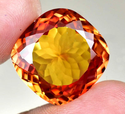 FLAWLESS Natural Imperial Topaz 27.10 Ct Cushion Certified Untreated Gemstone