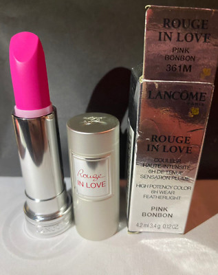 Lancome Rouge In Love Lipstick # 361M Pink Bonbon 4.2 ml 0.12 oz Minor Damages