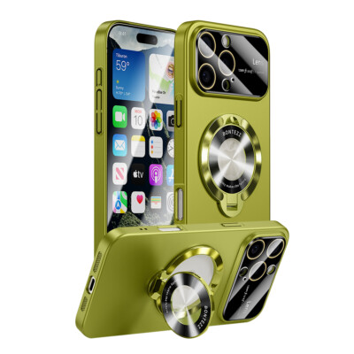For iPhone 16 Pro Max 15 14 13 12 11 Magnetic Mag Safe Case Stand Lens Cover