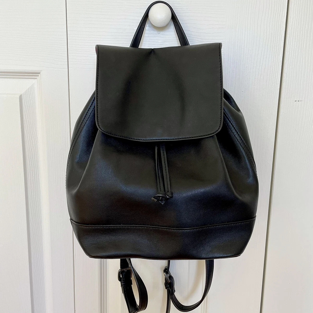 Mango Black Front Lapel City Backpack | eBay