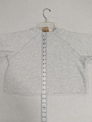 Happy Nation by Victoria Secret Gray Crop Crewneck Sweatshirt Girls +Medium NEW - Picture 9 of 13