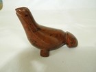 Unique Brown Marble Seal / Walrus / Sea Lion Figurine Hand Carved 4 1/2" Long