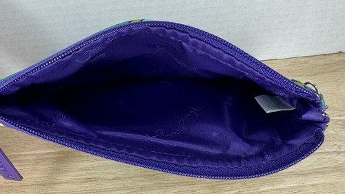 VERA BRADLEY Pouch HEATHER Neoprene 8" x 5.5" Top Zip Cosmetic Floral Paisley - Picture 3 of 3