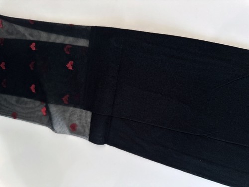 New Women Retro Chic Sweet Sexy Red Heart Black Sheer Pantyhose Tights Stockings - Picture 13 of 14