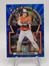 🔥2023 Bowman Chrome Adley Rutschman Rookie Of The Year Blue Mojo /150 Orioles🔥
