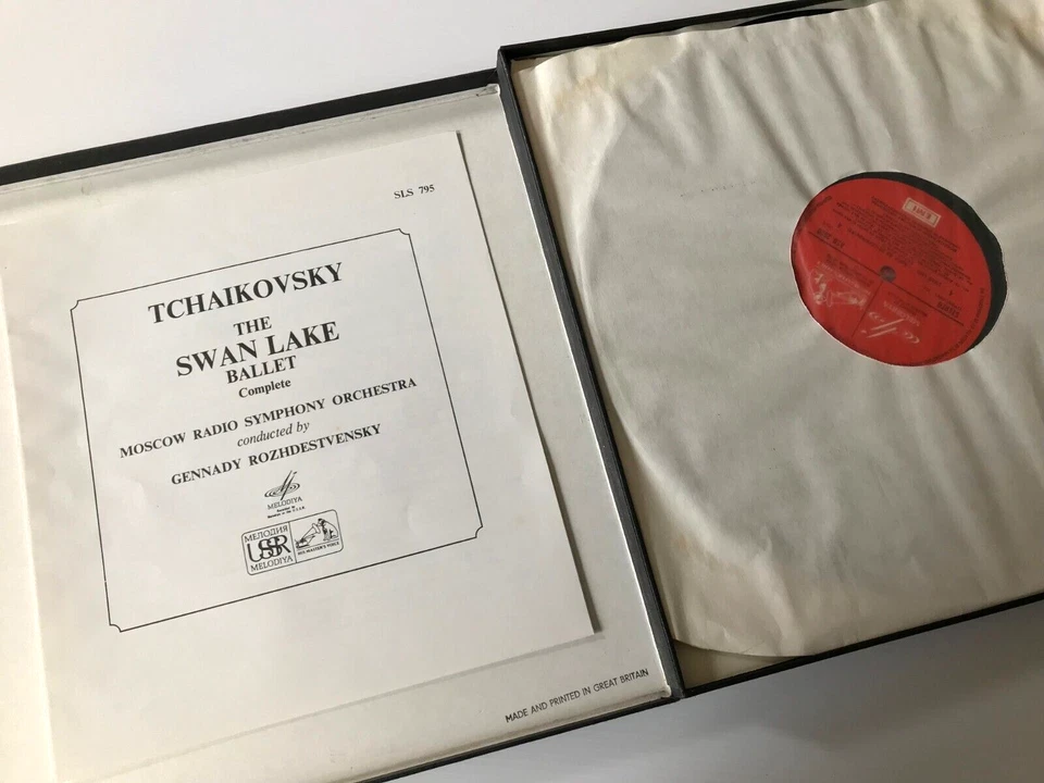 SLS 795/3 Tchaikovsky Swan Lake Moscow RSO Rozdestvensky 3 LP Vinyl ASD BOX SET - Image 3 of 4