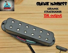 G.M. StratBucker Single Coil sized Humbucker 12 adjustable pole peices 15K Black
