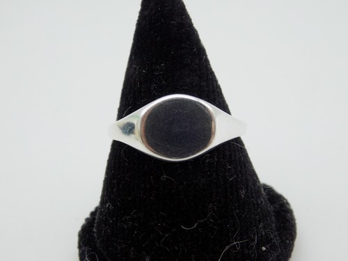 Sterling Silver Signet Ring Black Engraveable Sz 8.25 Women's - Picture 3 of 6