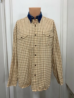 Roper western Large shirt mens plaid denim collar button long sleeve