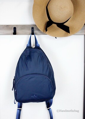 NWT- Kate Spade Arya Medium nightcap ( Blue ) Nylon Packable Backpack Bag Kate Spade Arya Navy Packable Nylon Backpack Night Cap  main image 4