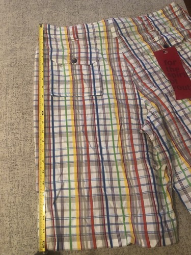 Massive Revolution Plaid Men’s Multicolor Casual Shorts Sz 34 NWT - Picture 10 of 13