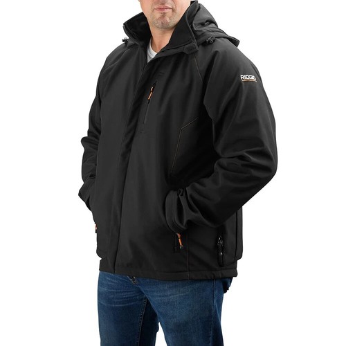 NWOT RIDGID Men's XXL Black 18V Lithium-Ion Cordless Heated Jacket w/ Hood - Picture 7 of 11