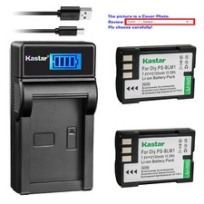 Kastar Battery and LCD Slim USB Charger for Olympus PS-BLM1 C-8080 E-3 EVOLT 510