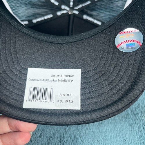 '47 Colorado Rockies MLB Champ Foam Trucker Mens Black Adjustable Hat One Size - Picture 7 of 7
