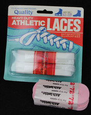 Vintage white pink shoe laces 72  Quality Athletics VINTAGE skates boots USA