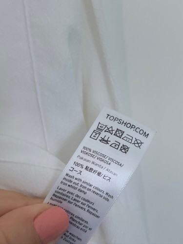Topshop White Unusual Back Blouse Top Size 14 - Picture 5 of 5