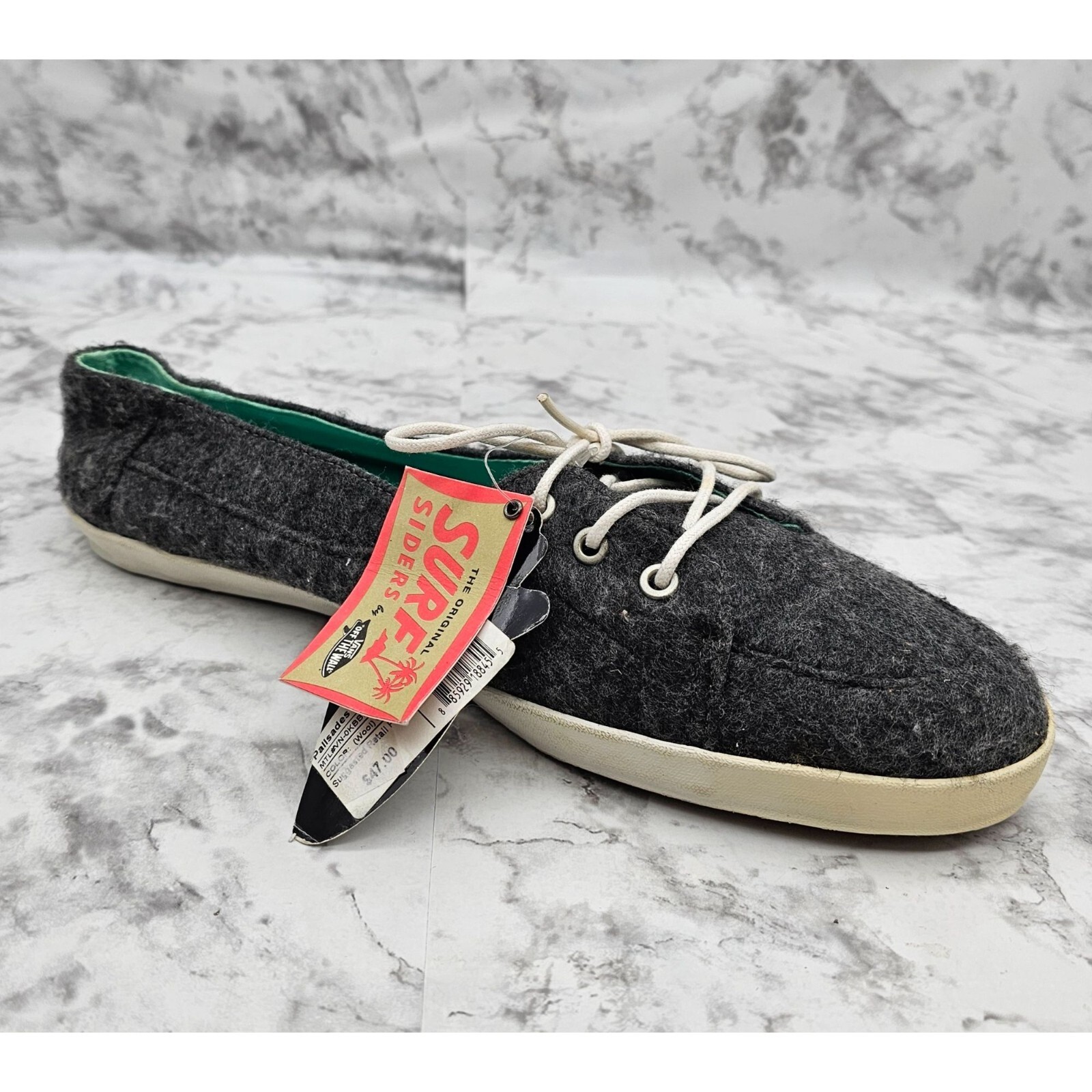 Vans Palisades Vulc Wool Charcoal Womens Lace Up Loafers Size 11-image