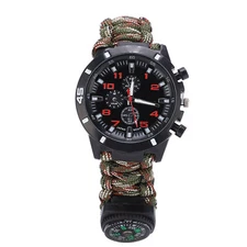 6 In 1 Survival Wrist Watch Multifunctional Outdoor Gear For Man And Women MU