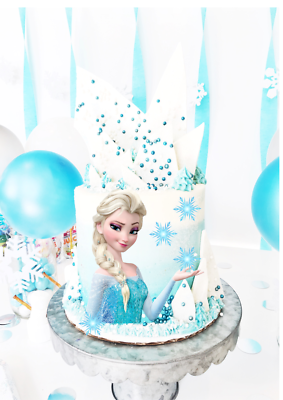 PRE-CUT Edible Disney Frozen Elsa Cake Topper Image Icing Birthday