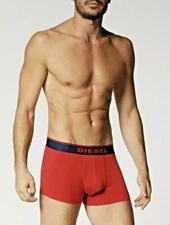 New Diesel Men's Tencel Stretch Seasonal Edition Boxer Trunks Deep Red Designer