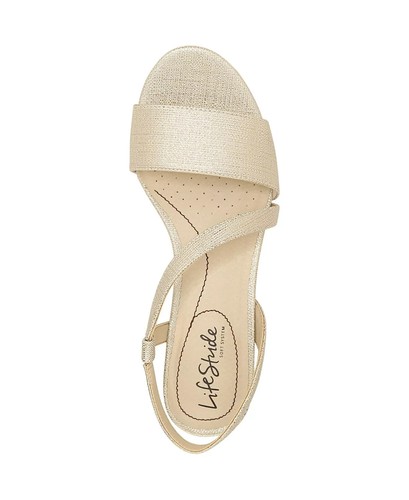 LIFESTRIDE Yasmine Platino Light Gold Comfort Sandals - US 7.5 W (Wide) - Picture 4 of 6