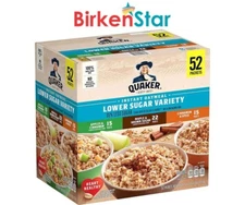 Quaker Lower Sugar Instant Oatmeal, Variety Pack (60.7 oz., 52 pk.)