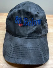 80 Below Baseball Cap Mens Gray Strapback Hat Logo Embroidered US Flag
