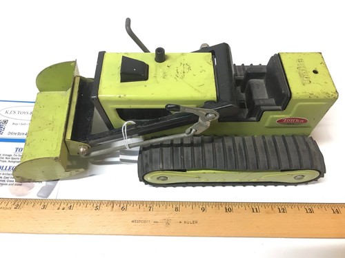 Vintage Tonka Pressed Steel Lime Green T-6 Loader Bulldozer Construction Vehicle - Picture 6 of 7