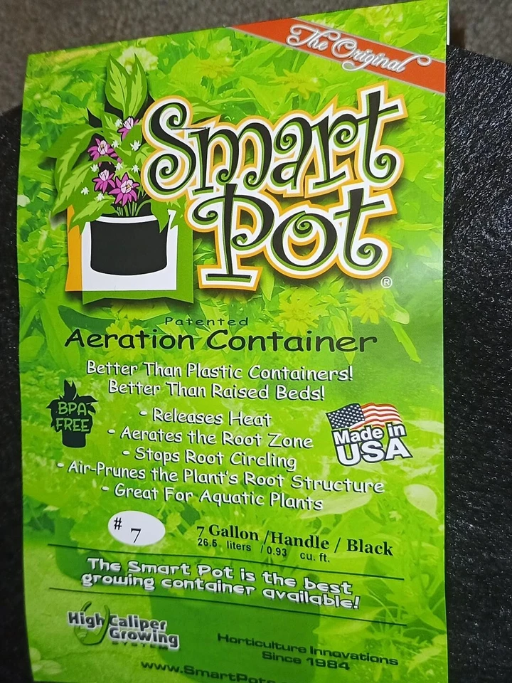 5 Smart Pots with handles 7 GALLONS Aeration Pot Fabric Container Pack of 5 - Image 2 of 4