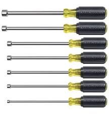Klein Tools 647M Magnetic Nut Driver Set, 6-Inch Shafts, 7-Piece