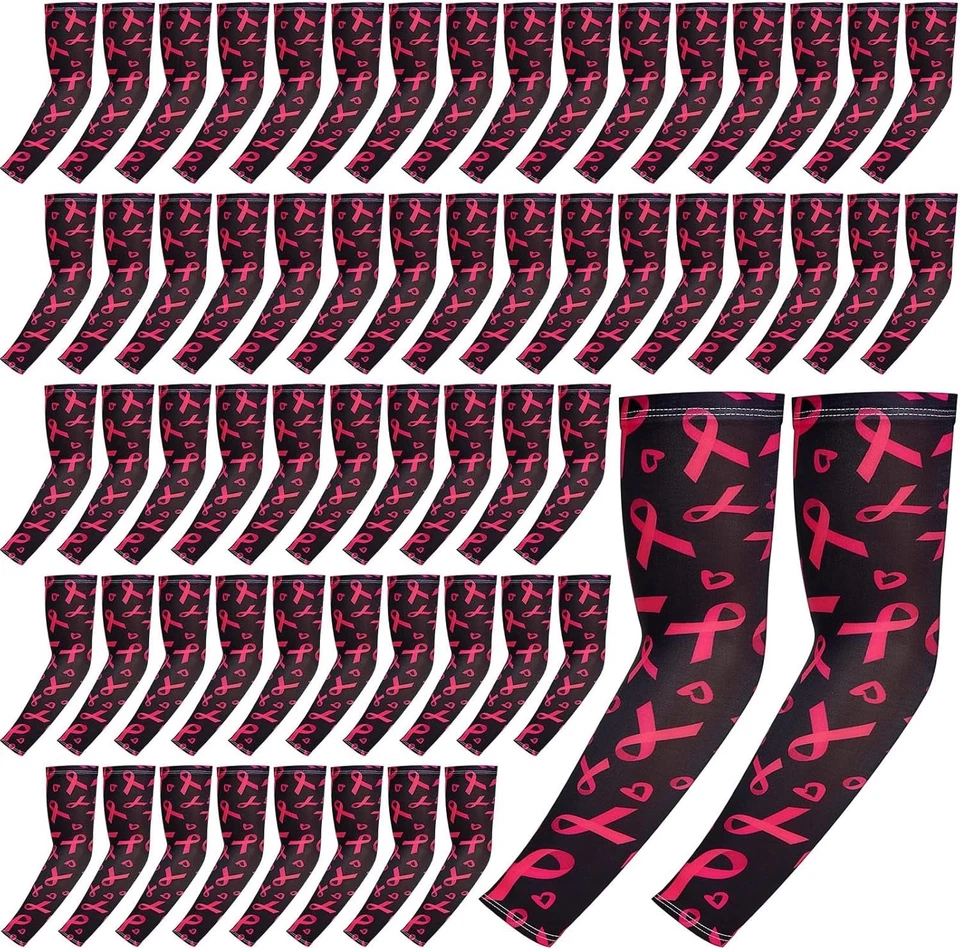 Pink Ribbon Arm Sleeves for Women - Charity Events & Sports - Image 3 of 4