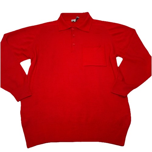 Aquascutum, Aquascutum Vintage Lambswool Polo Jumper size 42 Red Made in UK Pullover Knit