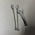 Victorian Geo.Shiebler Sterling Silver Pickle Fork,  Intl. Silver Tongs 2 ozs.