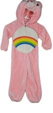 Vintage Care Bears Pink Rainbow Cheer Bear Plush Halloween Costume Size 3T-4T