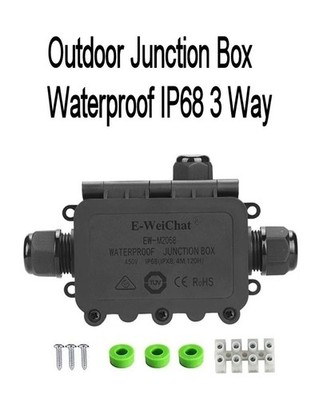 Outdoor Elec Junction Box Waterproof IP68 3 Way M20 Coaxial Underground Cable
