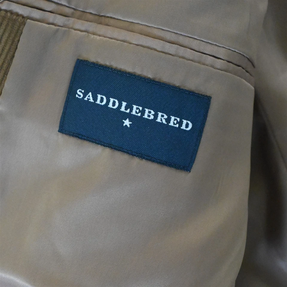 Blazer Traje Chaqueta Abrigo Deportivo Saddlebred 48R Marrón Tostado 100% Algodón Pana Para Hombre Foto 4 de 4