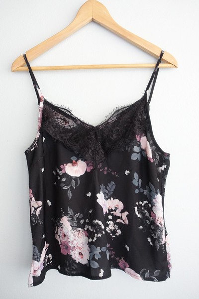 Decjuba Camisole Tank Top Womens size 8 Garden Floral Lace Boudoir Boho Romantic
