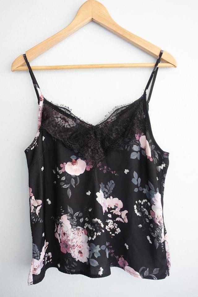 Decjuba Camisole Tank Top Womens size 8 Garden Floral Lace Boudoir Boho Romantic