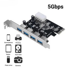 4 Port USB 3.0 PCI-E Expansion Card HUB Board Multiplier Controller Add on Card