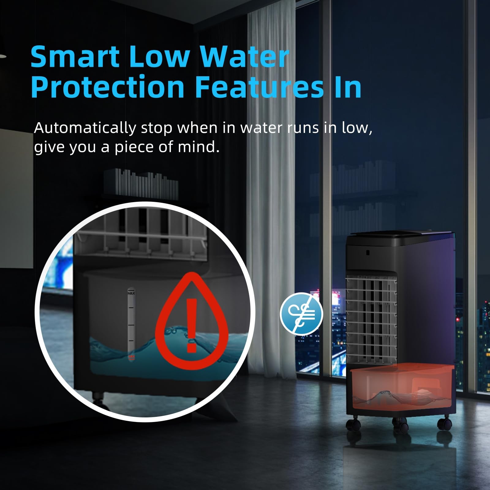 NOMEY Evaporative Air Cooler 3-IN-1 Air Conditioner Portable for Room w/ 4 Modes