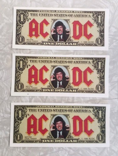 AC/DC MONEY TALKS ANGUS YOUNG 1990 RAZORS EDGE TOUR ONE DOLLAR CONCERT ...