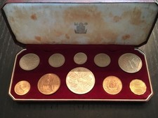 1953 Queen Elizabeth II Royal Mint Coronation Set Crown To Farthin Original Case