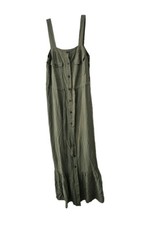 Effortless Utility Chic Maxi Dress Button Front Pockets Safari Style LOFT Small