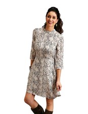 Stetson Western Dress Womens 3/4 Sleeve 8 Cream 11-057-0590-7031 WH