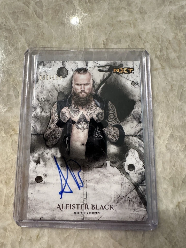 2018 Topps WWE Undisputed Autographs Aleister Black RC Auto /199 ROOKIE RARE - Image 3 of 4