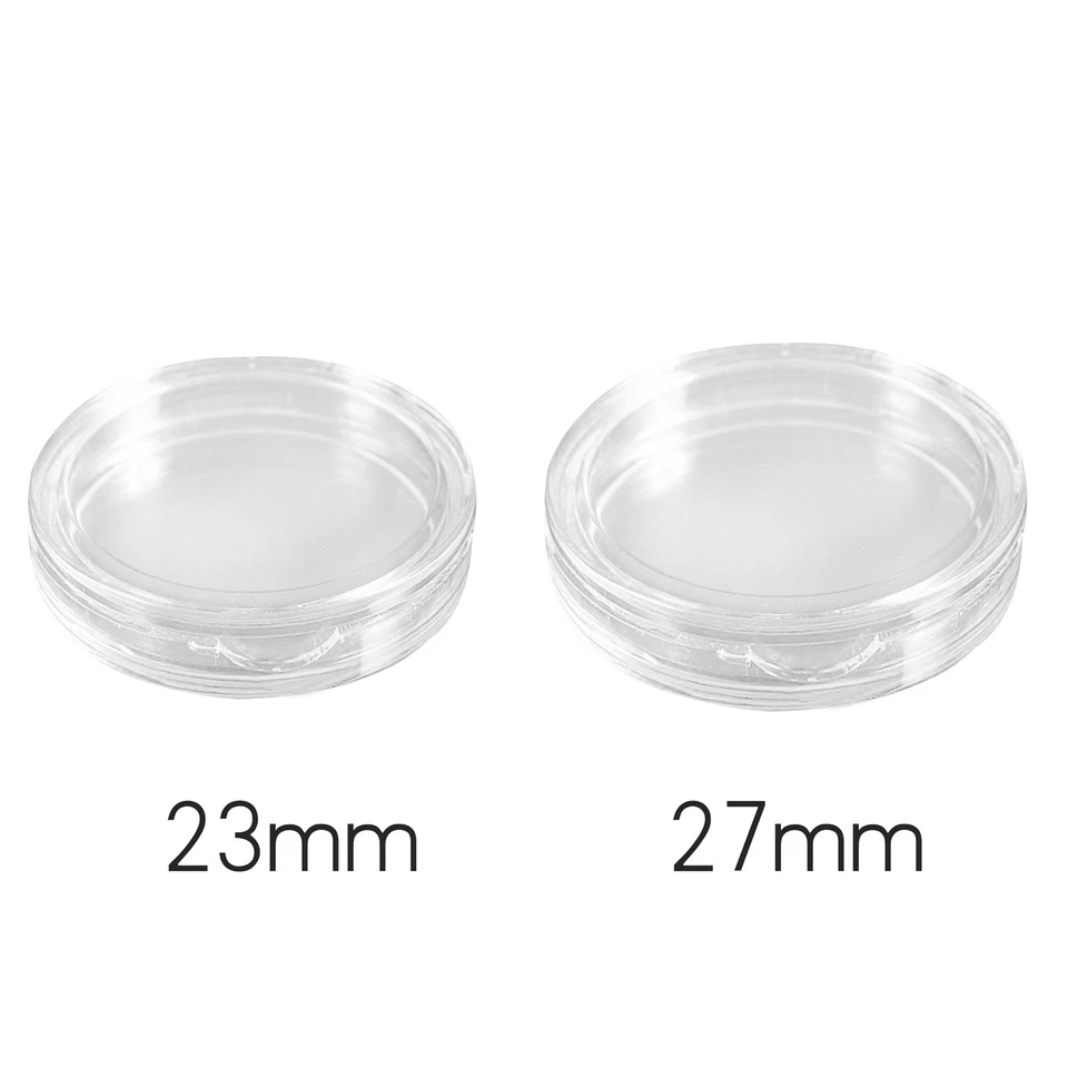 20 Pcs Small Round Transparent Plastic Coin Box, 10 Pcs 23Mm & 10 Pcs 27Mm E8I1 - Image 2 of 4
