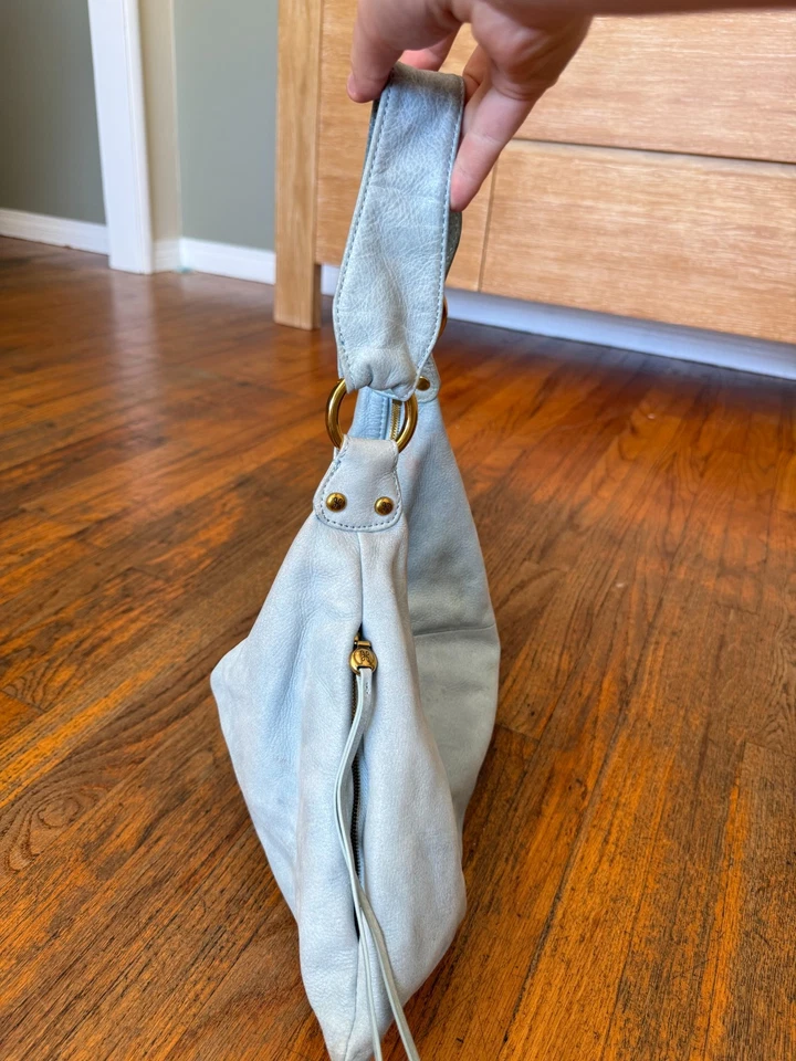 Hobo International Light Blue Leather Hobo Slouch Shoulder Bag with Gold Hardwar - Image 3 of 4