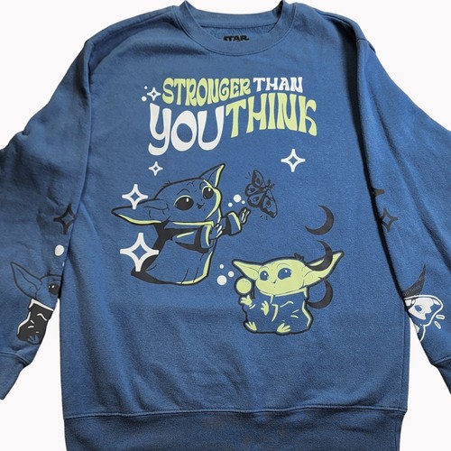 Star Wars Grogu Sweatshirt Medium Stronger Than You Think Baby Yoda Graphic