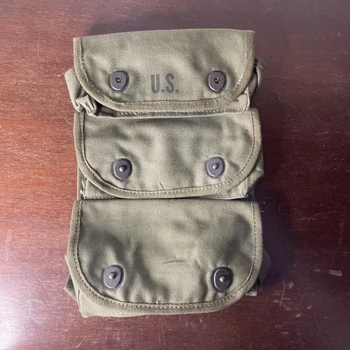 Tulsa Canvas Products Co. 1945 3 Cell Grande Pouch Us Military Ww2
